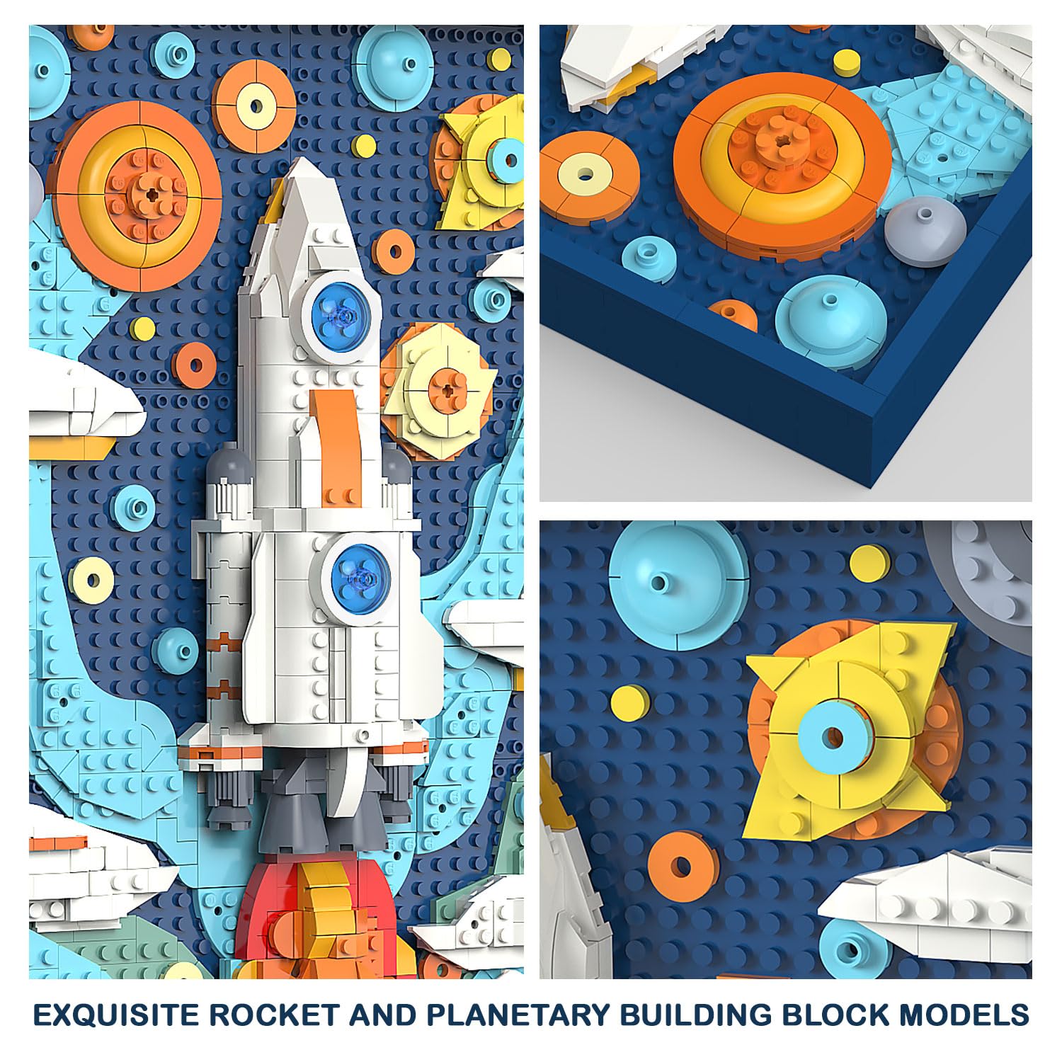 TG BLOCKS Micro Brick 3D wall art display enhances space-themed rooms