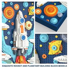 TG BLOCKS Micro Brick 3D wall art display enhances space-themed rooms