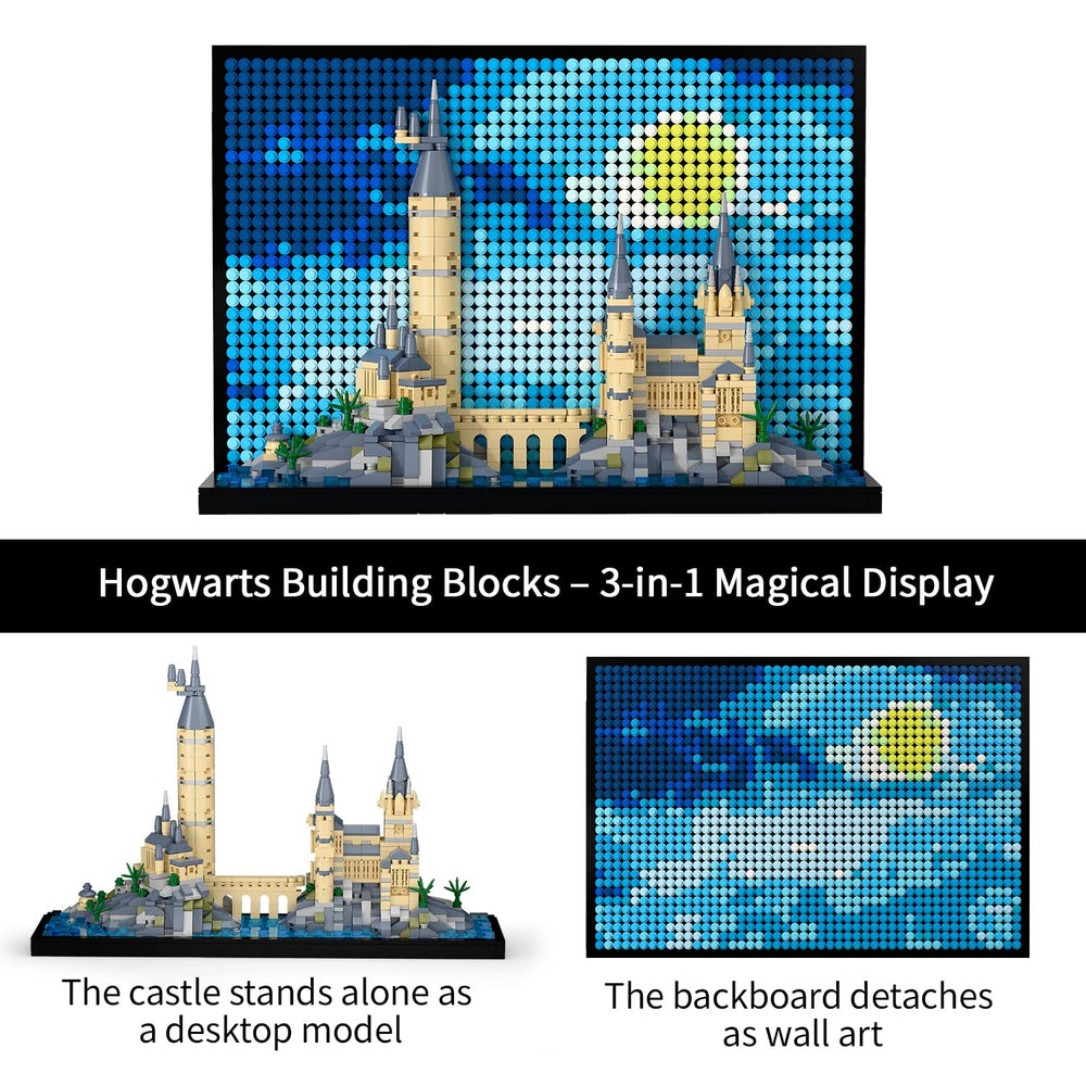 TG BLOCKS Micro Brick display on shelf enhances room decor.
