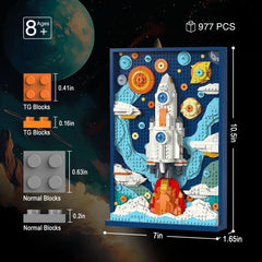 TG BLOCKS Micro Brick planets and stars scene for modern table décor