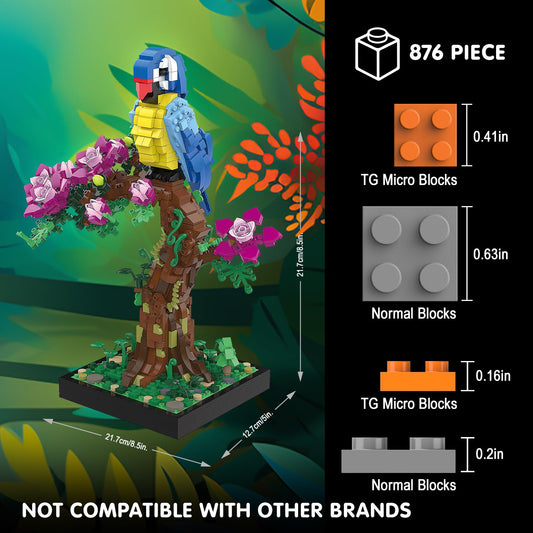 TG BLOCKS Parrot in Tree design inspires imagination during building sessions