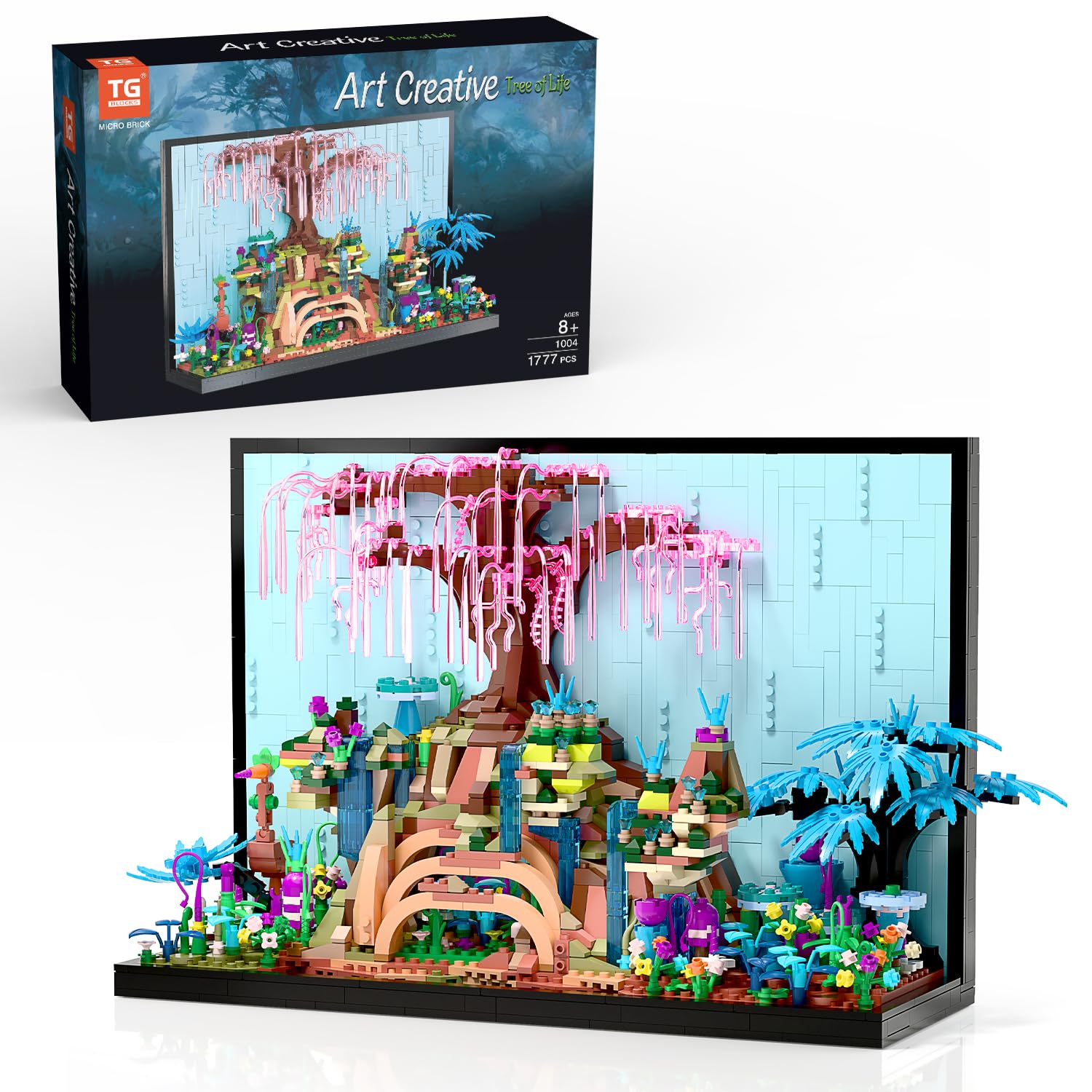 TG BLOCKS Tree of Life assembly highlights vibrant colors for desk display.