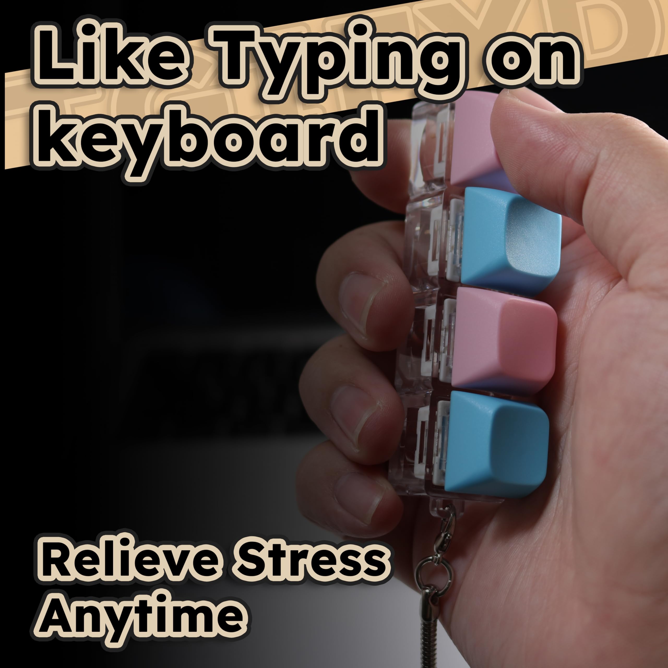 TGIFXD keyboard fidget keychain design: portable stress relief on the go.