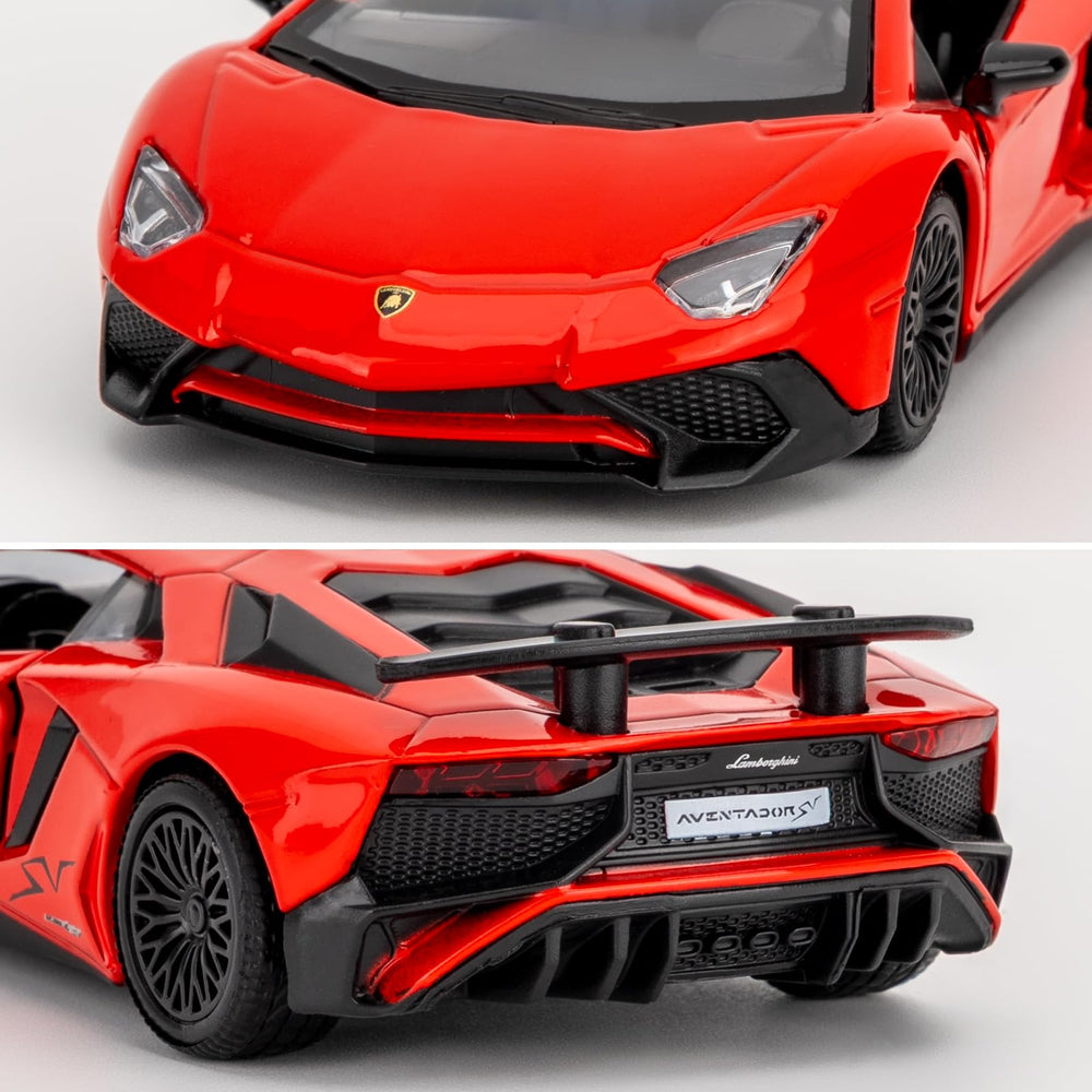 TGRCM-CZ Aventador pull-back action enables quick, satisfying car runs.