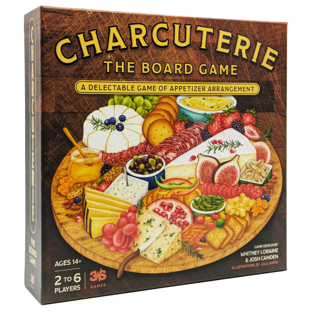 Th3rd World Studios Charcuterie Board Game tiles for drafting enhance strategic planning at the table.