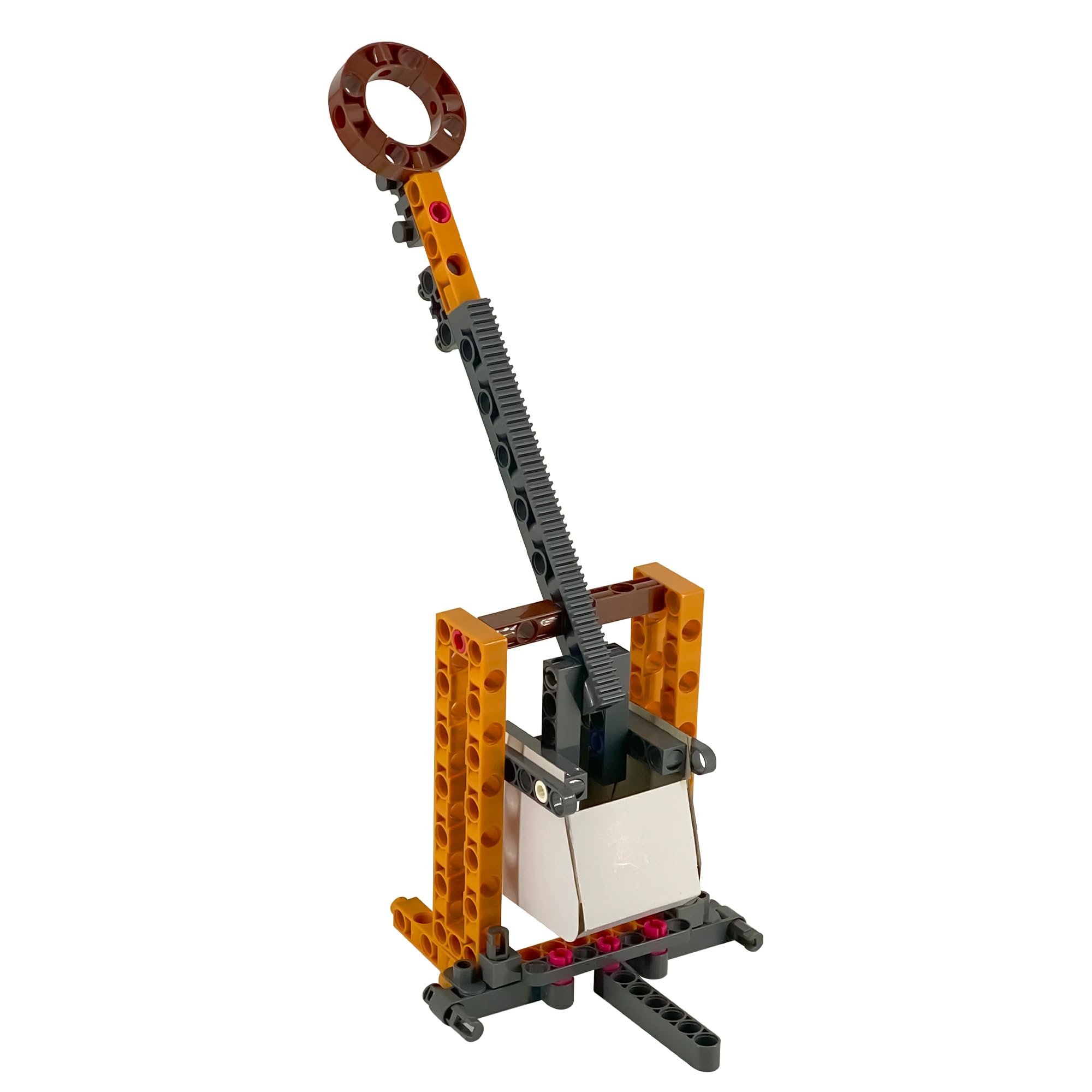Catapult model invites experimentation with range and motion using foam darts.
