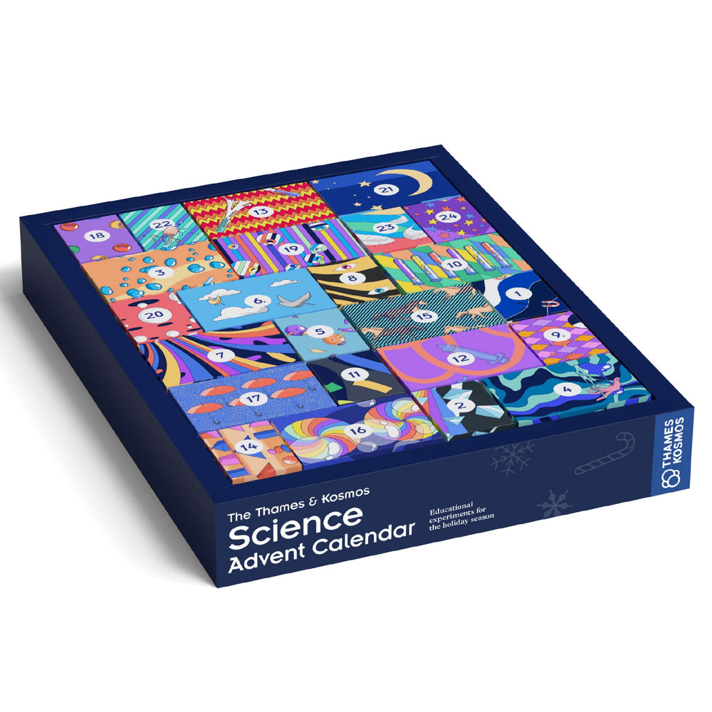 Chemistry experiment setup from Thames & Kosmos calendar for quick learning
