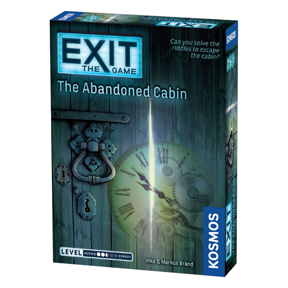 Thames & Kosmos Exit: Abandoned Cabin blue box front for family game night.