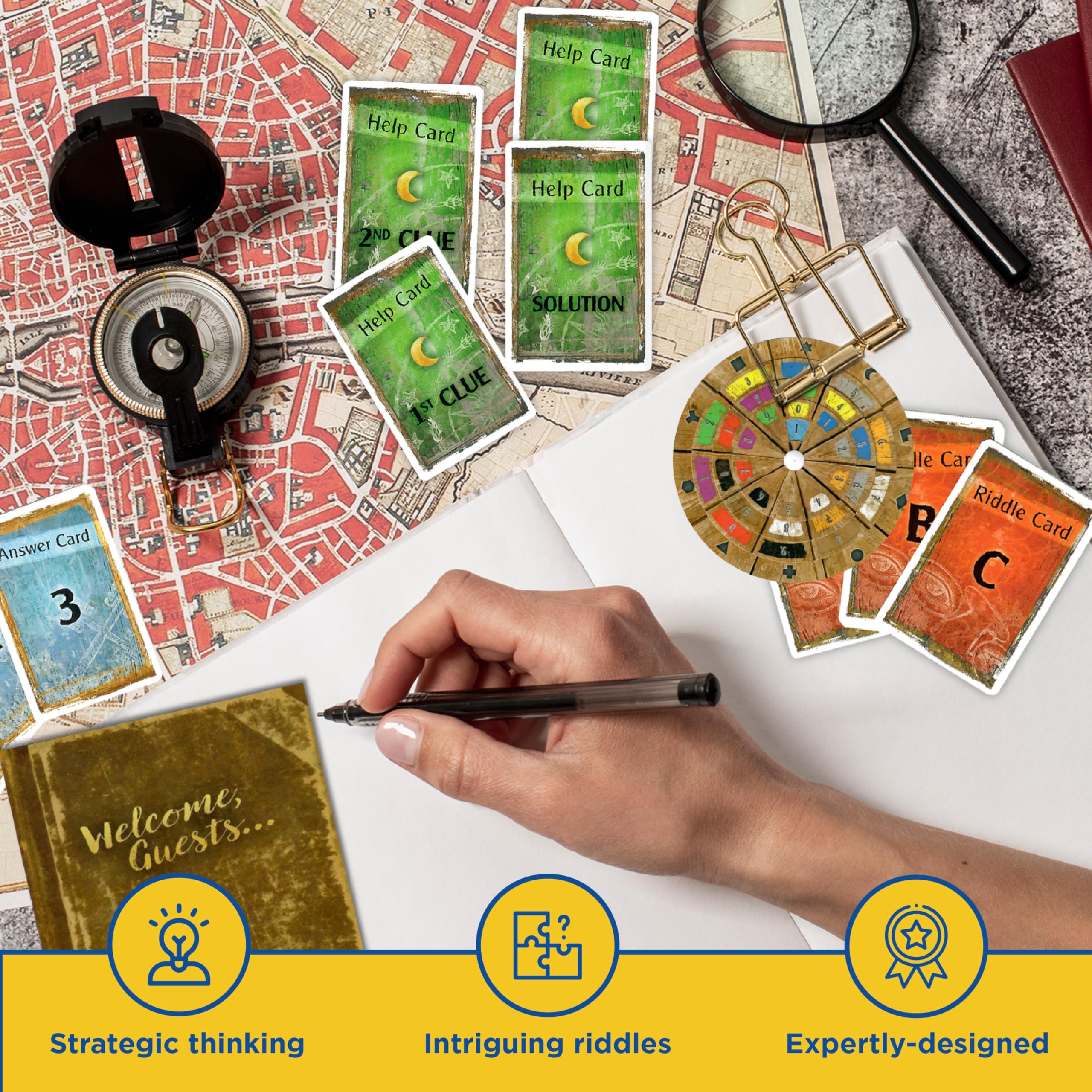 Thames & Kosmos Exit: Abandoned Cabin dice and tokens support tactile puzzle solving.