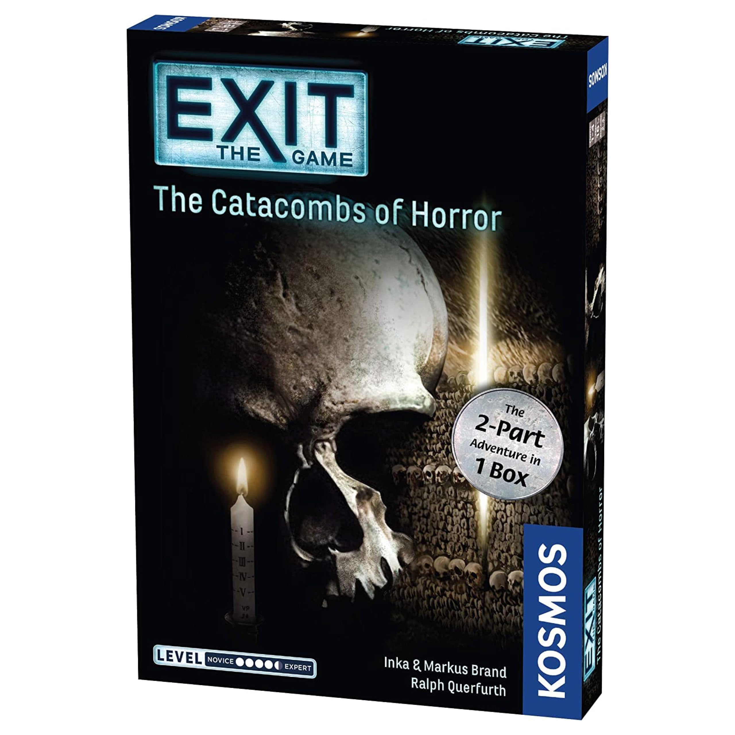 Thames Kosmos EXIT Catacombs box front for cooperative puzzle play