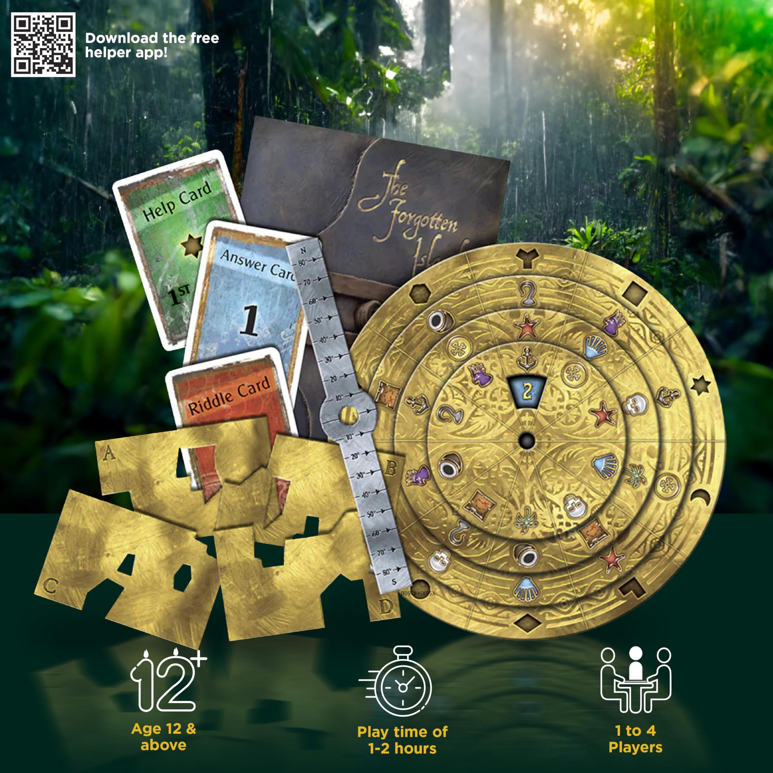 EXIT: The Forgotten Island puzzle cards in use for challenging clues.