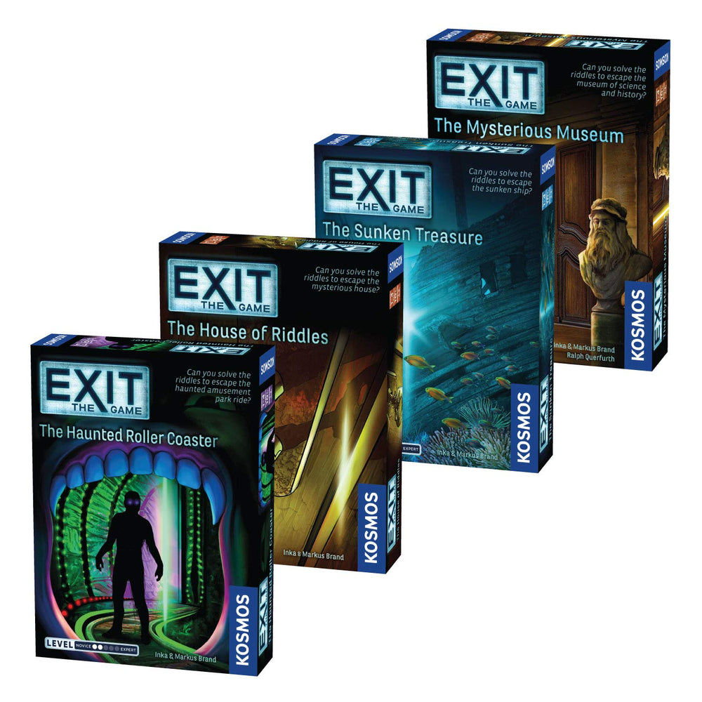 Thames & Kosmos EXIT Haunted Roller Coaster box art for family escape games