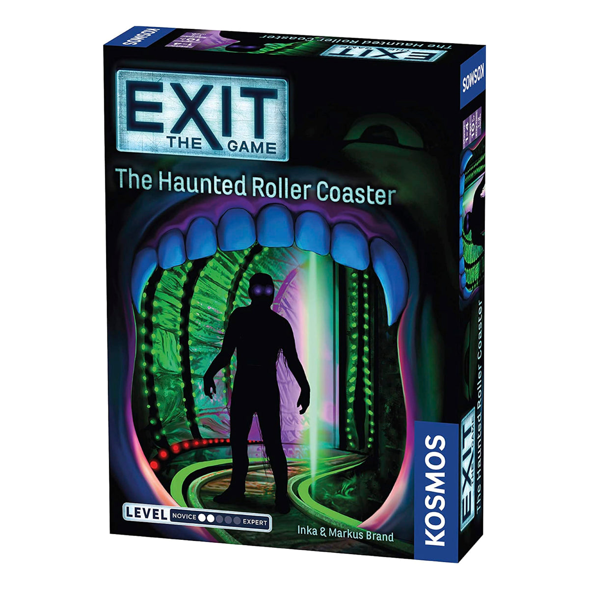 EXIT The Game haunted roller coaster box on a table for cooperative puzzle solving.