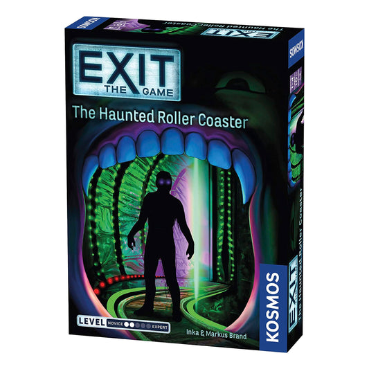 EXIT The Game haunted roller coaster box on a table for cooperative puzzle solving.