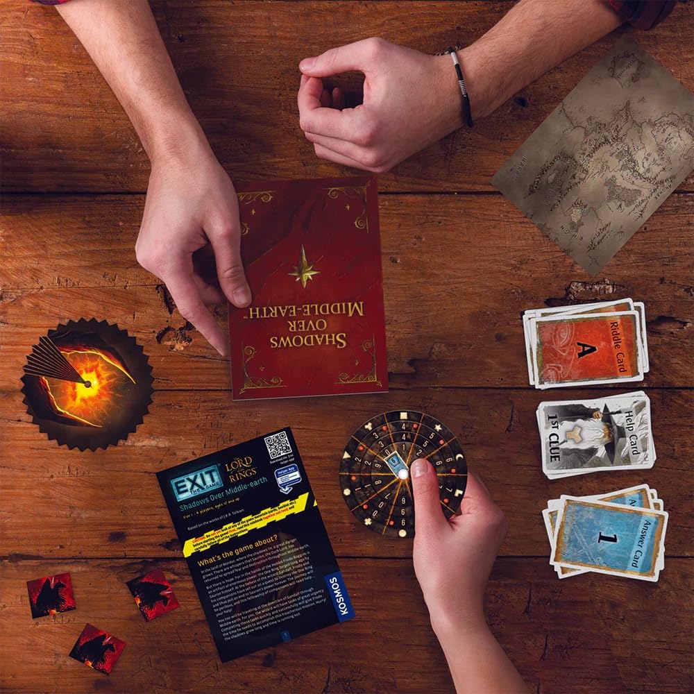 Thames & Kosmos EXIT The Game Lord of the Rings clue cards guide you through clever puzzles.