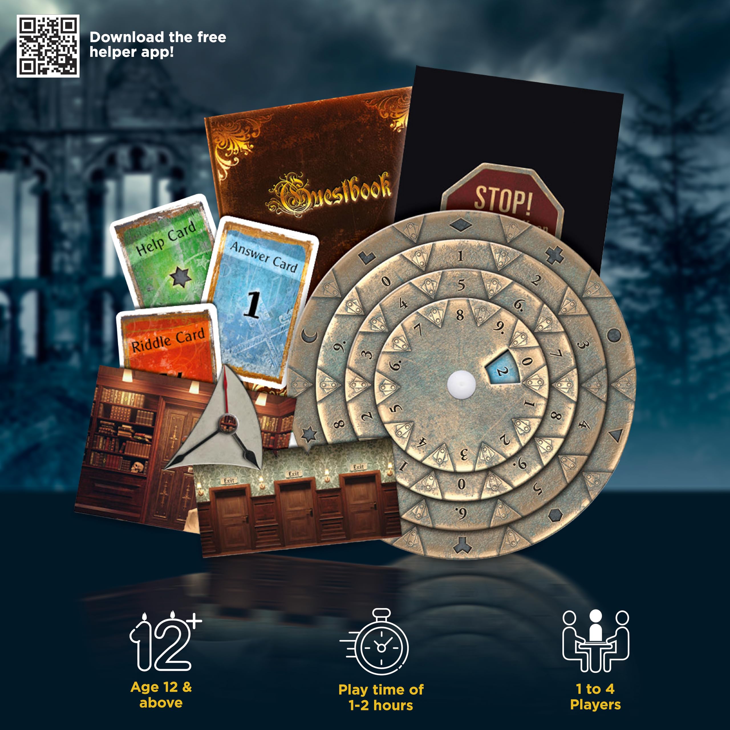 Thames & Kosmos EXIT map tiles aid collaborative clue solving for teams.