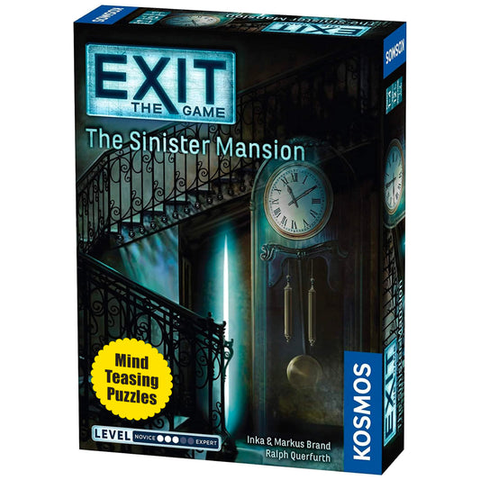 Thames & Kosmos EXIT: The Sinister Mansion cover enhances game night anticipation.