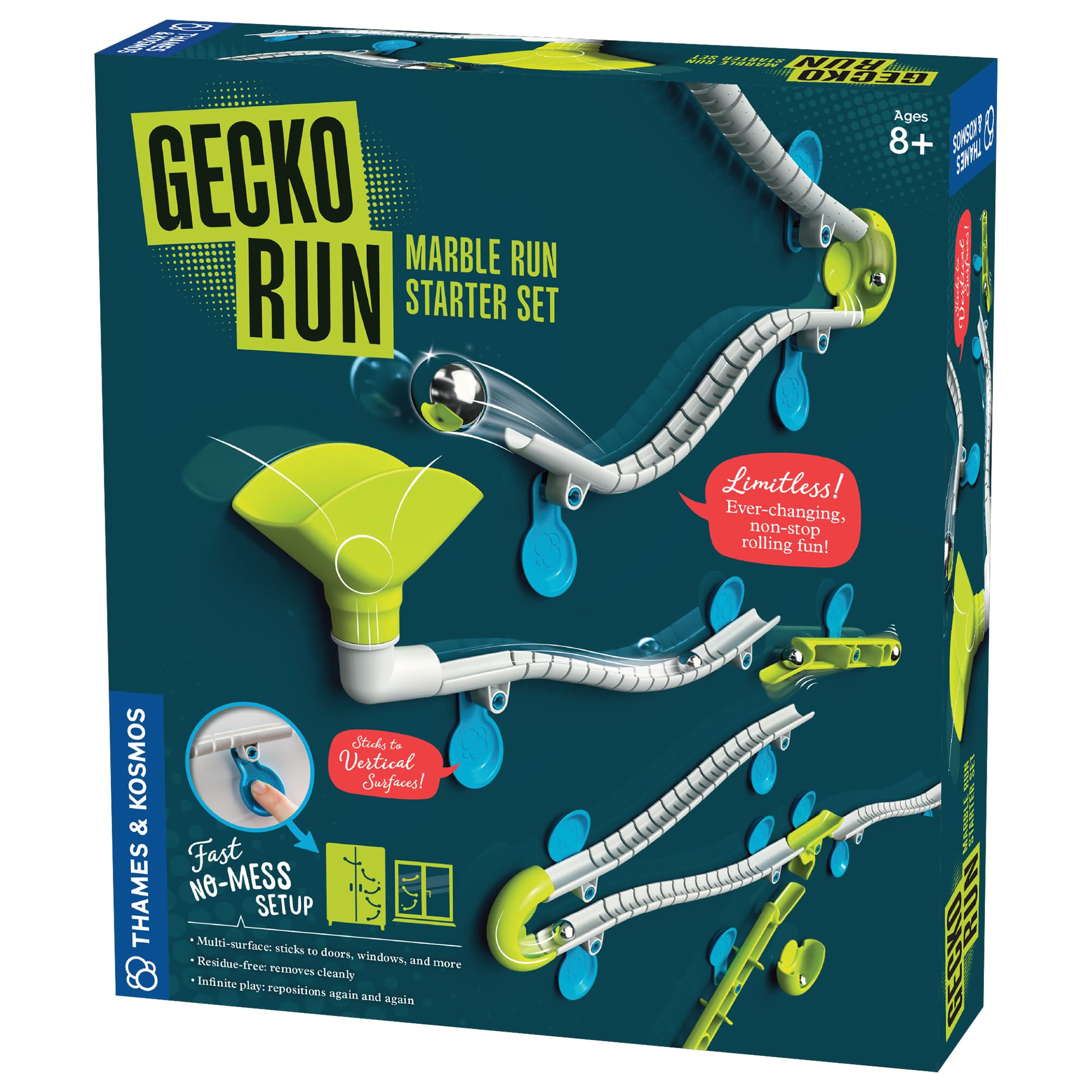 Gecko Run vertical track on a smooth surface showcasing open-ended engineering play.