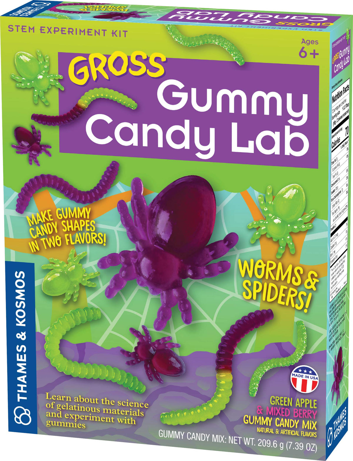 Thames & Kosmos Gross Gummy Lab box with worm and spider shapes for hands-on science fun