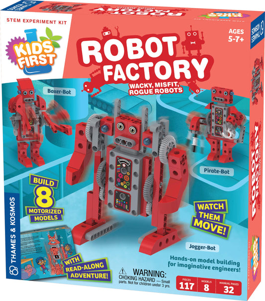 Thames & Kosmos Kids First Robot Factory robot-assembly: builds fine motor skills with hands-on assembly.