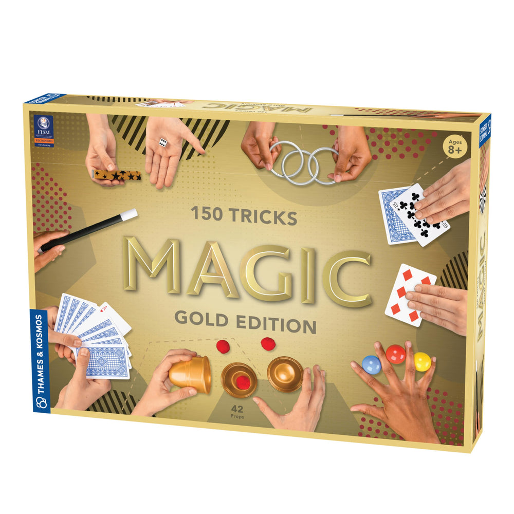 Thames and Kosmos Magic Gold Edition cups and balls prop set for classic vanishing tricks