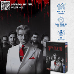 Masters of Crime Vendetta setting sheet visible, ideal for clue-driven storytelling.