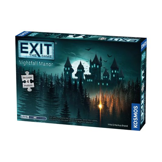 EXIT Nightfall Manor cover image by Thames & Kosmos, inviting family night escape adventure.