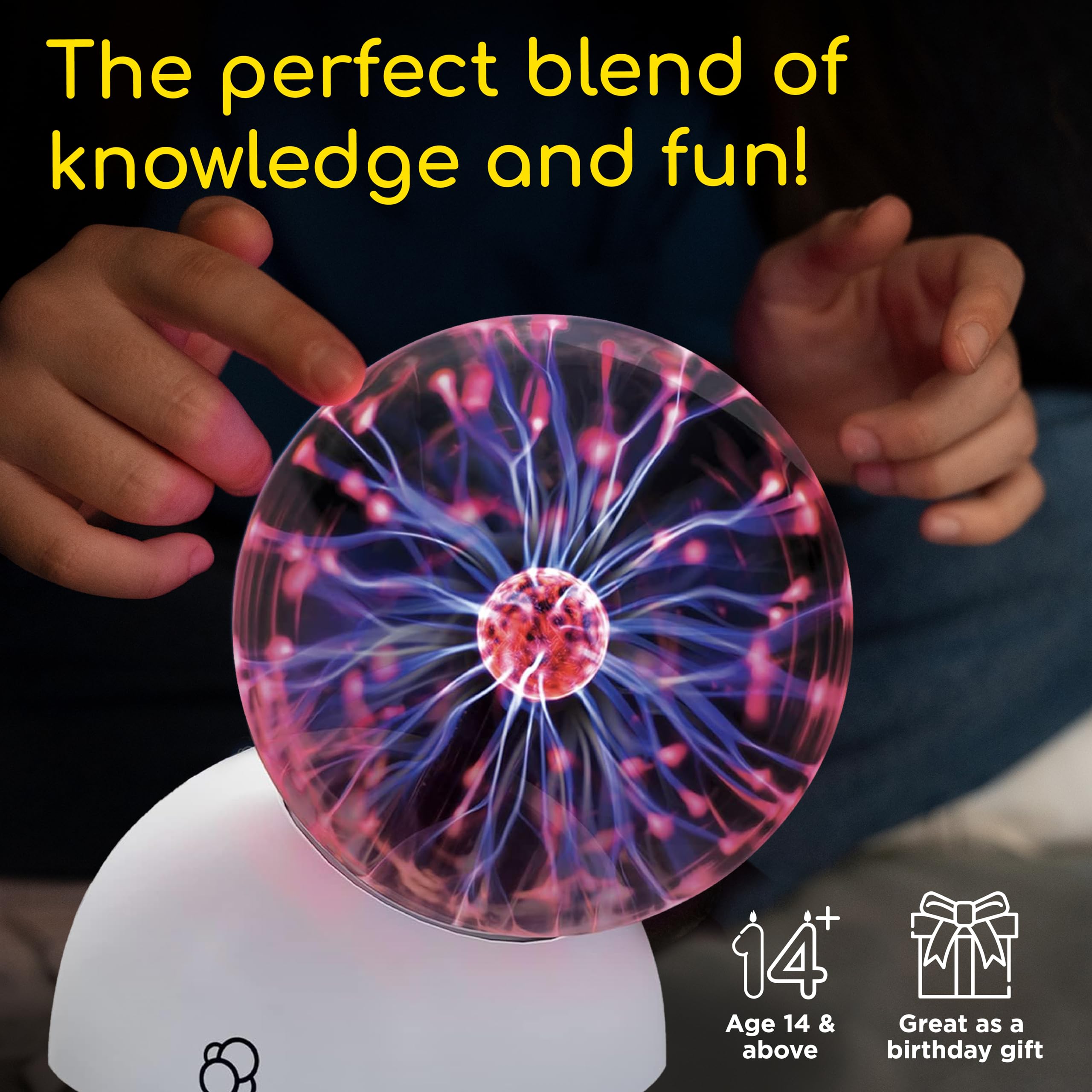 Thames & Kosmos Plasma Ball Sphere sound-activated mode dances to music.