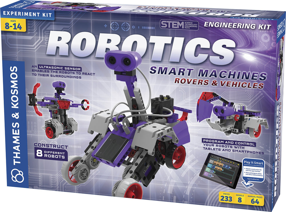 Thames & Kosmos Robotics Smart Machines Rover in action demonstrates obstacle avoidance.
