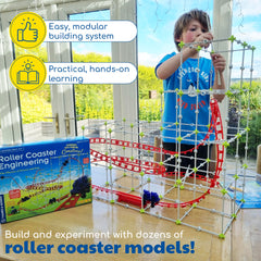 Thames & Kosmos roller coaster experimentation sessions encourage hands-on learning.