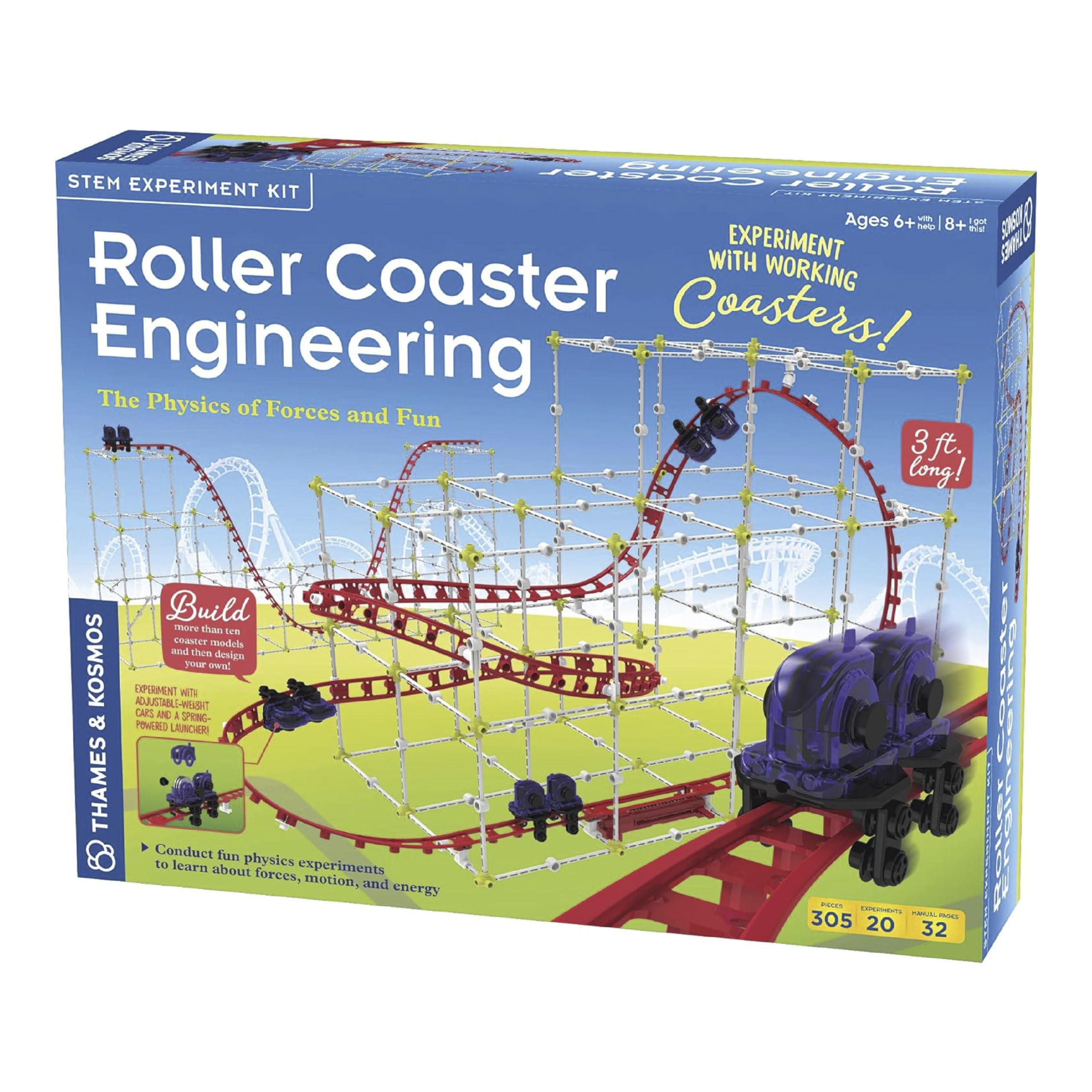 Thames & Kosmos roller coaster model design for hands-on engineering exploration.