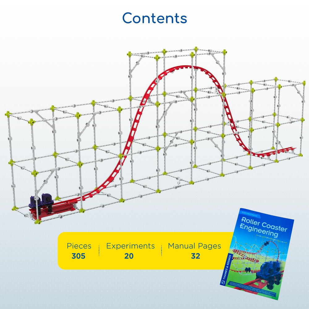 Thames & Kosmos roller coaster slope and length testing for motion study.