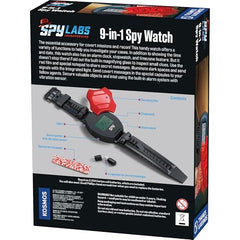 Thames & Kosmos Spy Labs 9-in-1 Watch side view highlights compact detective gear.