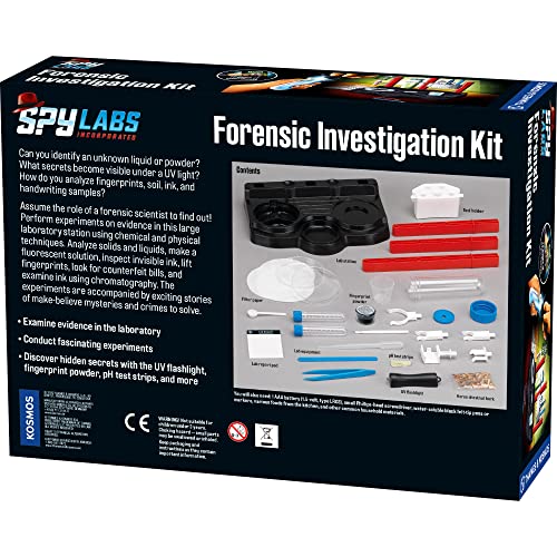 Spy Labs UV flashlight reveals hidden clues during play.