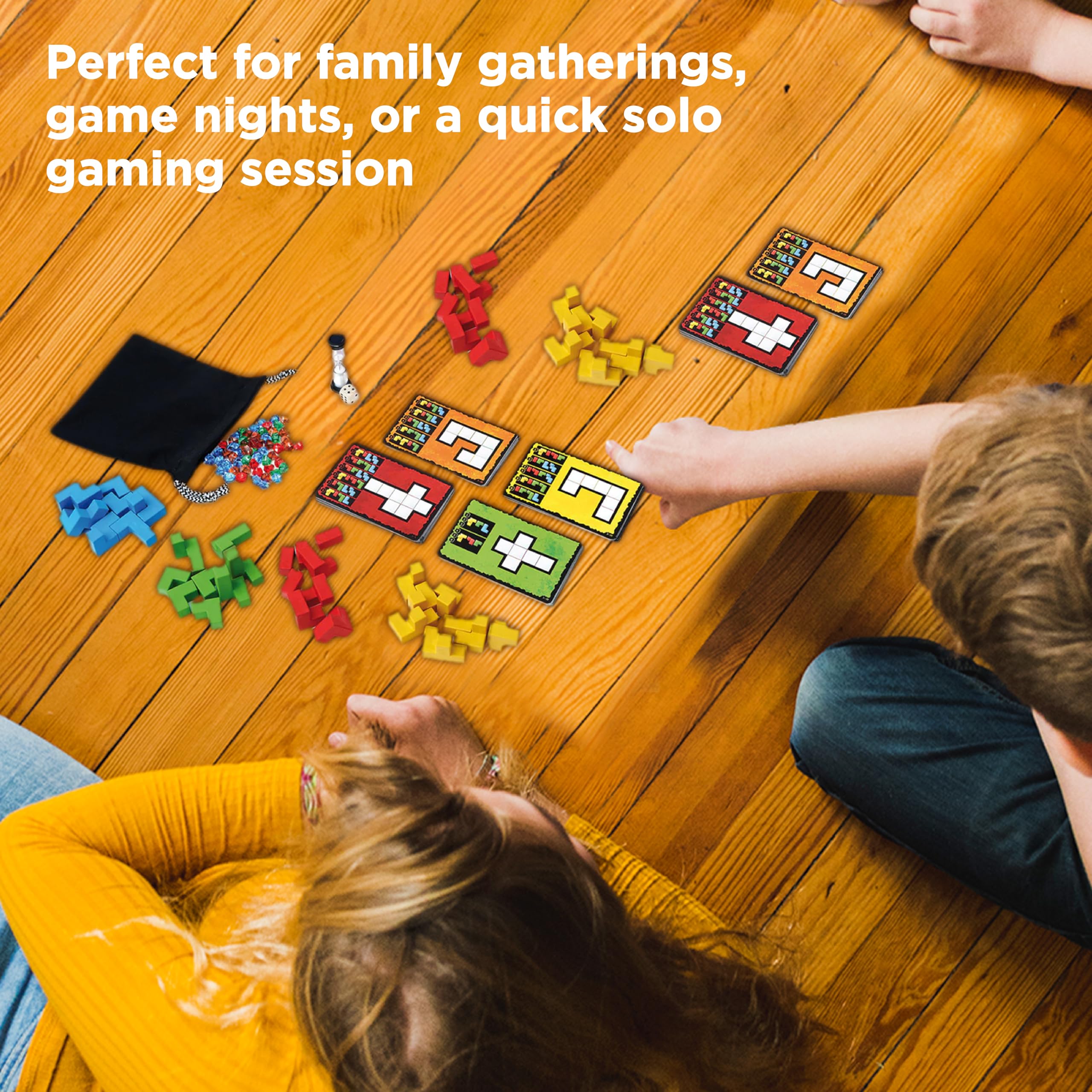 Up to four players can share Ubongo 3D for table-wide fun