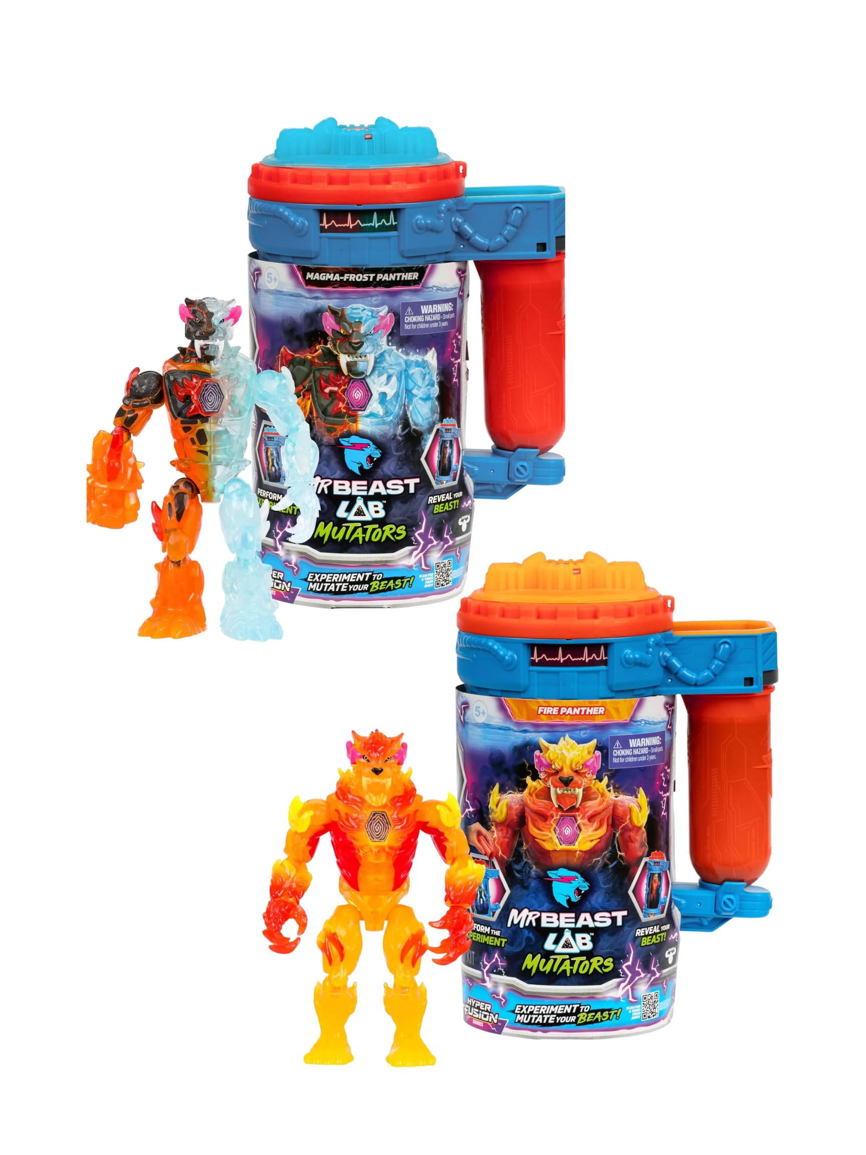 Tharos Mr Beast Lab Fire Panther Mutation Chamber enhances imaginative play with fusion effects