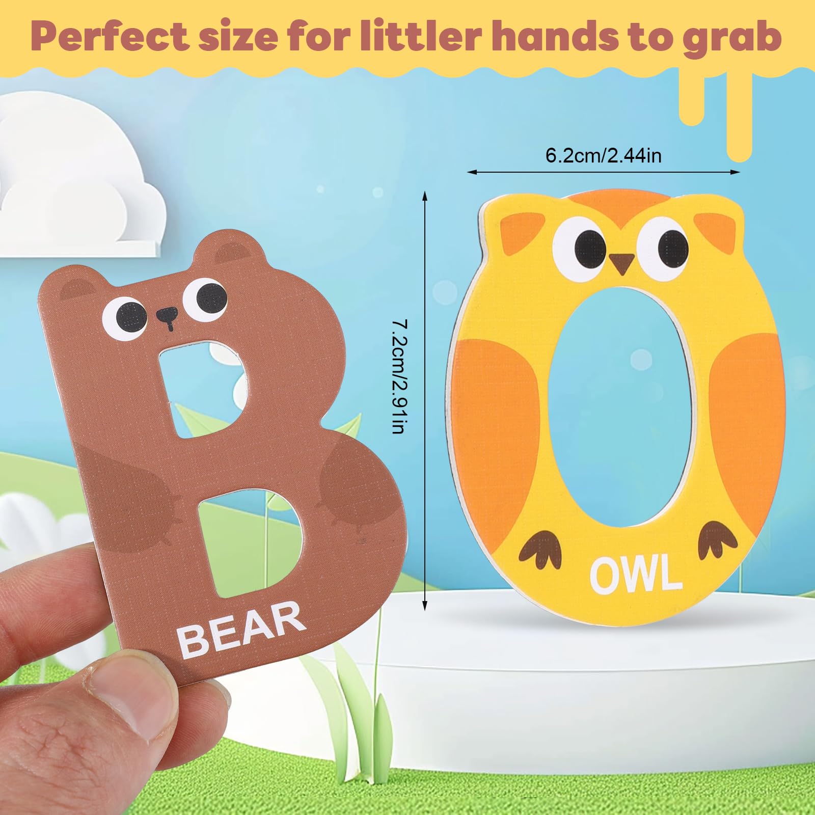 Thboxes colorful animal alphabet letters close-up showing durability