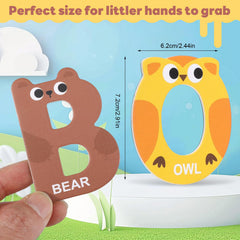 Thboxes colorful animal alphabet letters close-up showing durability