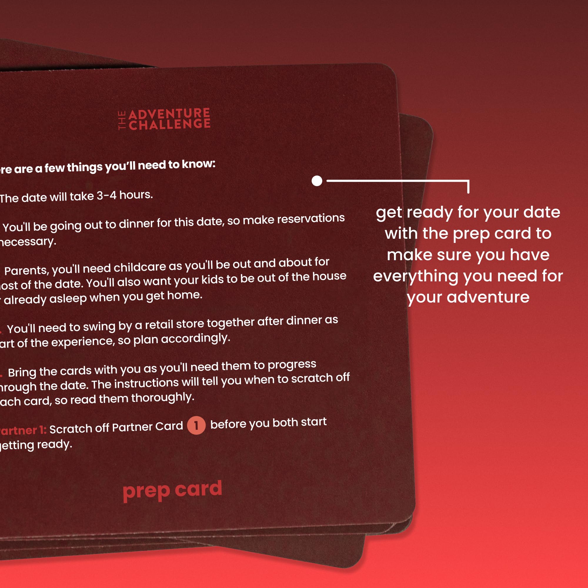 The Adventure Challenge connection questions spark meaningful talk during a 3–4 hour date.