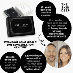 Date night with THE AND Couples Edition cards guiding meaningful talk.
