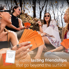 The AND Friends Edition deck spread showing 199 questions for meaningful chats
