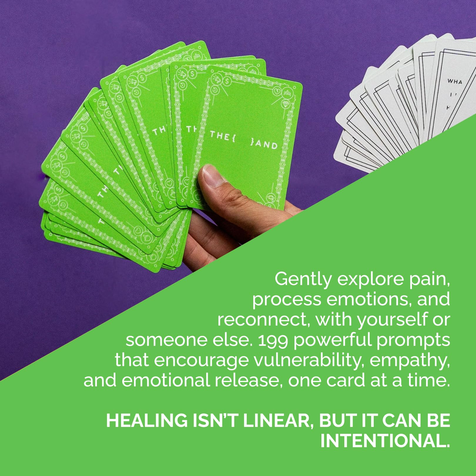 THE AND Healing Edition deck in hand ready to start healing conversations.