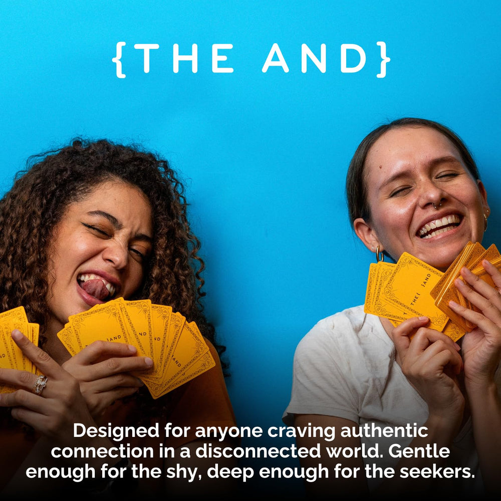 The And Strangers Edition deck in hand delivers portable mood-boosting prompts.