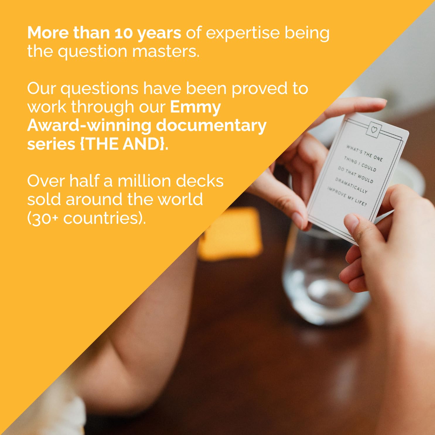 The And Strangers Edition social setup cards guide inclusive conversations in group settings.