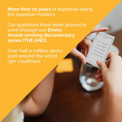 The And Strangers Edition social setup cards guide inclusive conversations in group settings.
