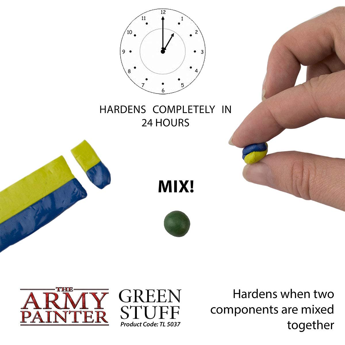 The Army Painter Green Stuff equal parts mixing yields a perfectly blended green color.
