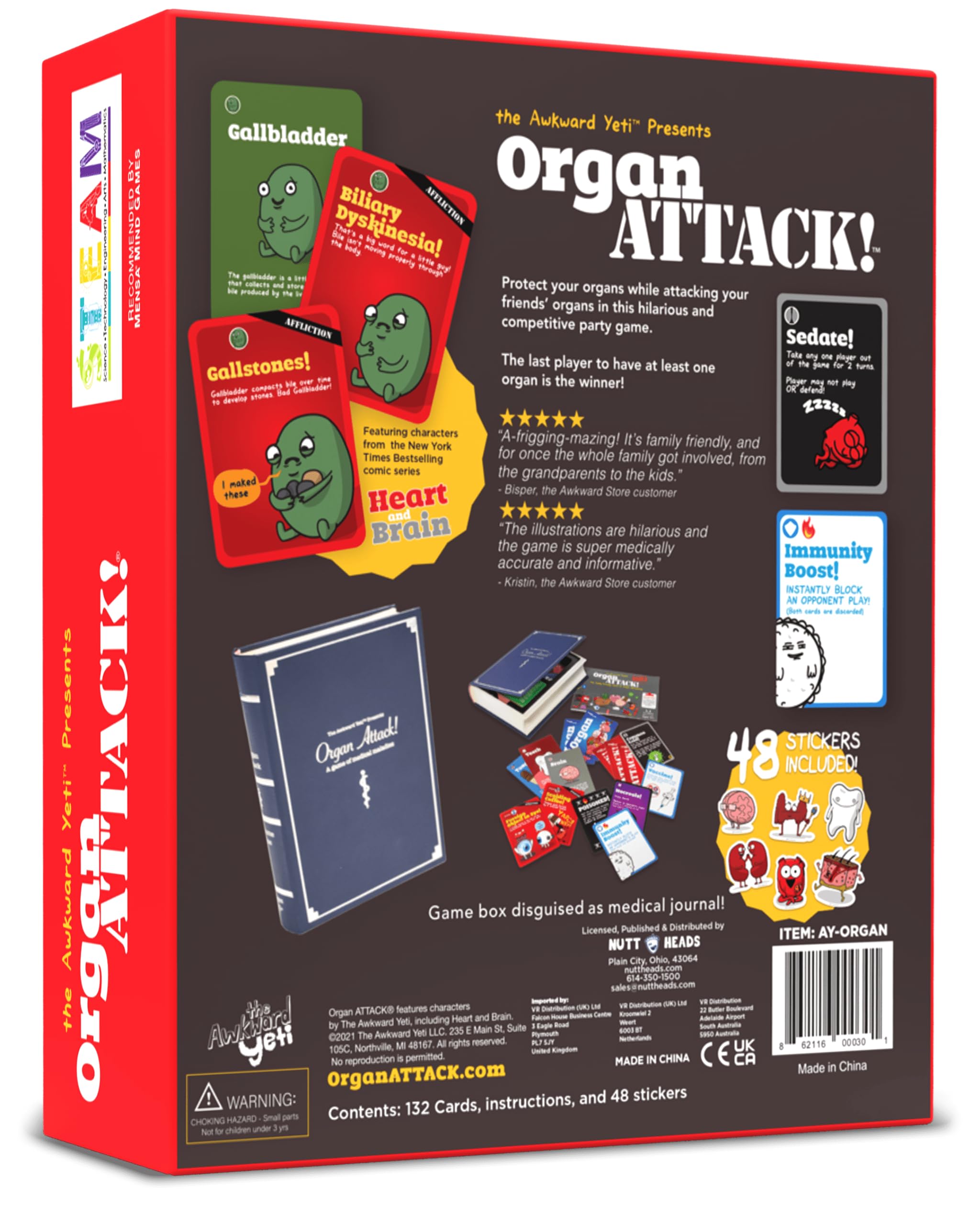 The Awkward Yeti Organ Attack affliction card adds twists during play.