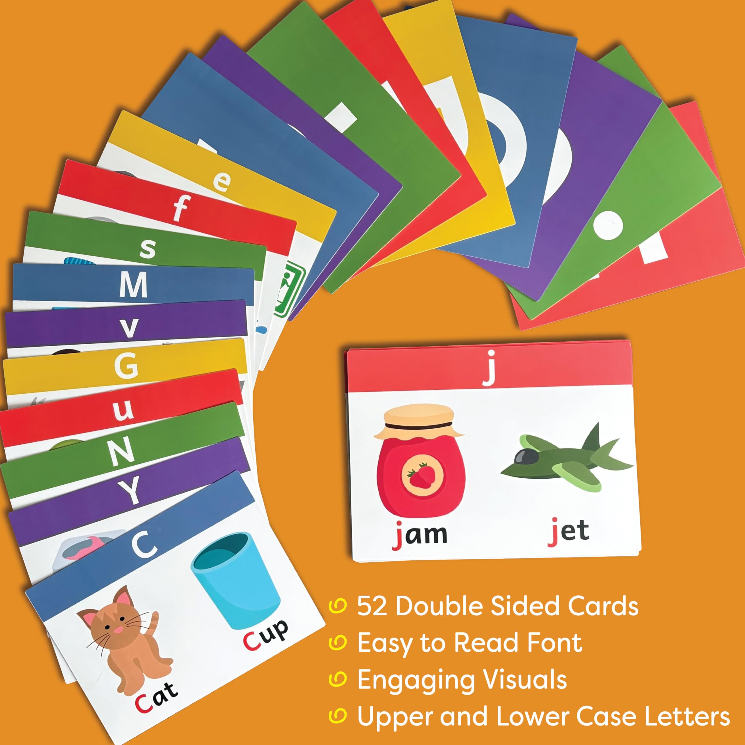 The Bambino Tree uppercase and lowercase card set for matching practice