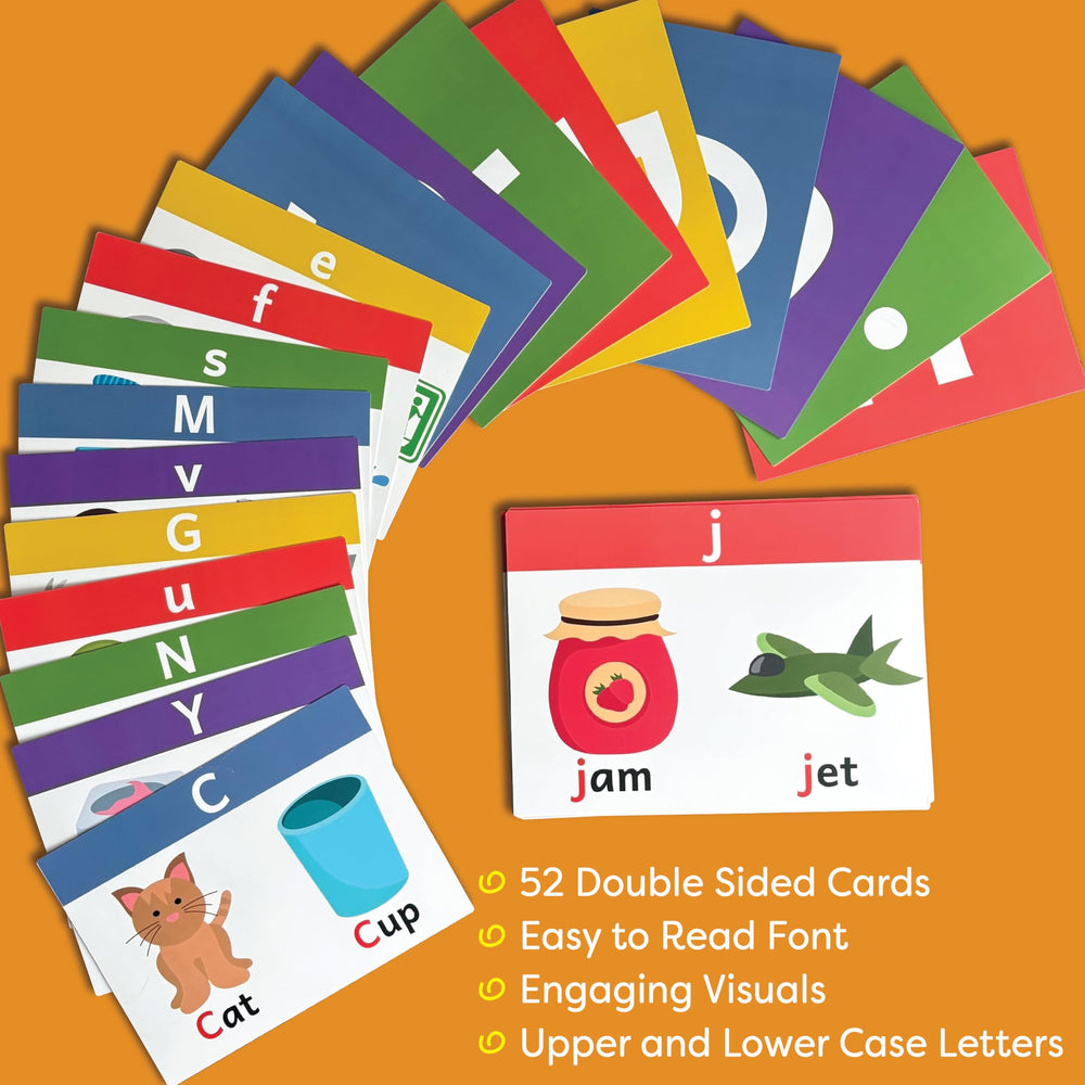 The Bambino Tree uppercase and lowercase card set for matching practice