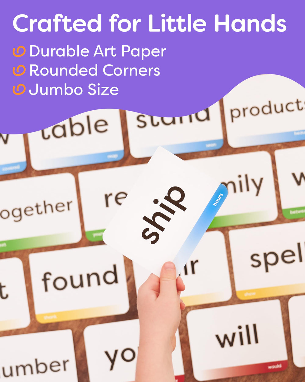 The Bambino Tree sorting corners keep flash cards organized during study